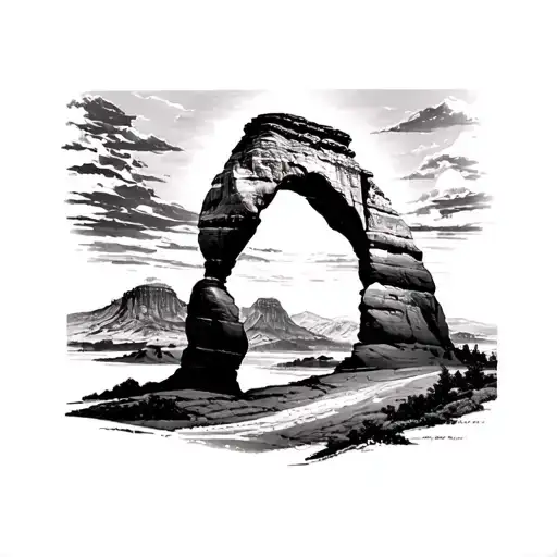delicate arch tattoo design idea