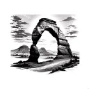 delicate arch tattoo design idea