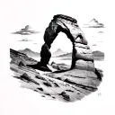 delicate arch tattoo design idea