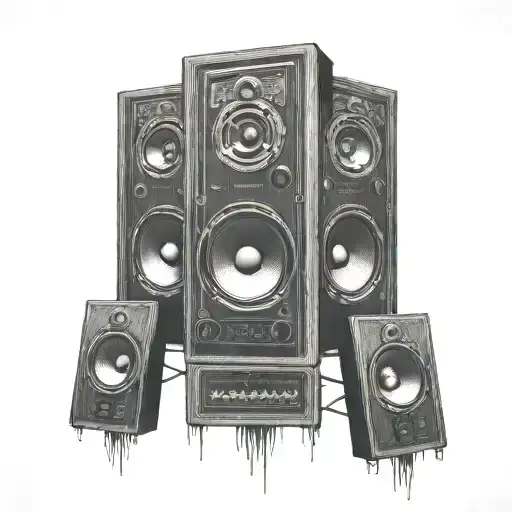 speakers soundsystem tattoo design idea