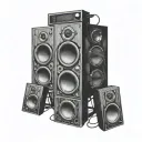 speakers soundsystem tattoo design idea