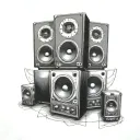 speakers soundsystem tattoo design idea