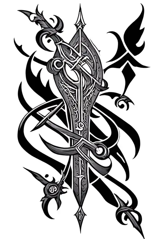 anglo saxon runes tattoo design idea