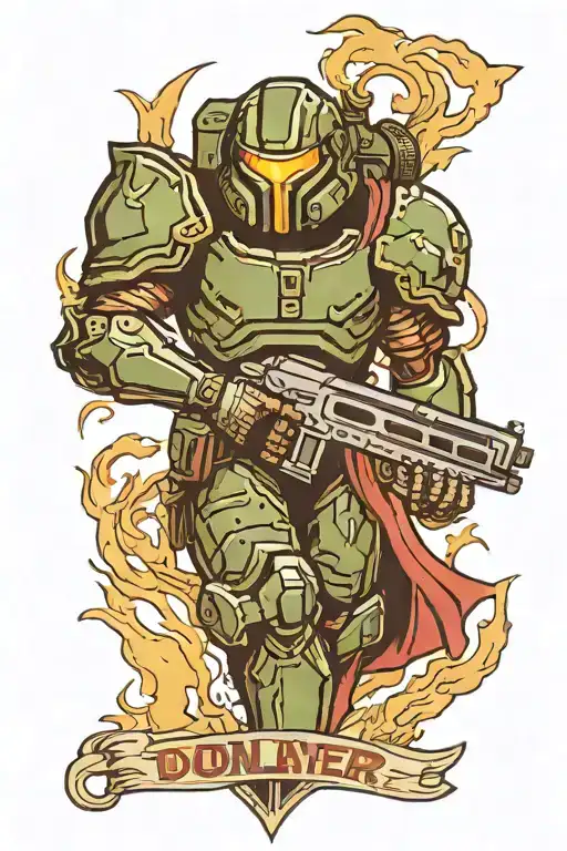 doom slayer tattoo design idea