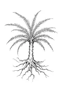 neuron palm tree tattoo design idea