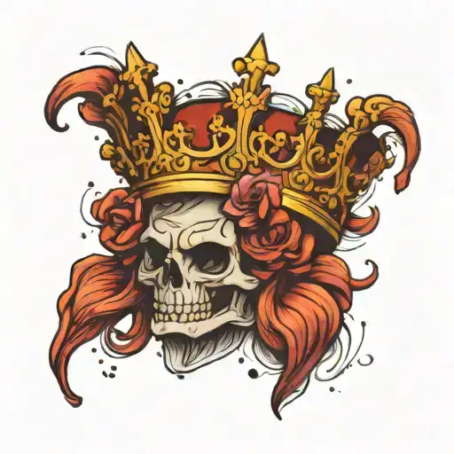 Crown F E tattoo design idea