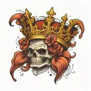 Crown F E tattoo design idea