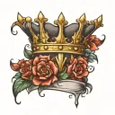 Crown F E tattoo design idea