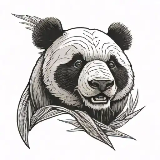 Panda bear angry tattoo design idea