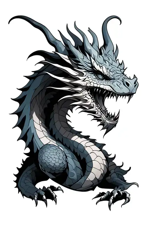 protective guardian dragon tattoo design idea