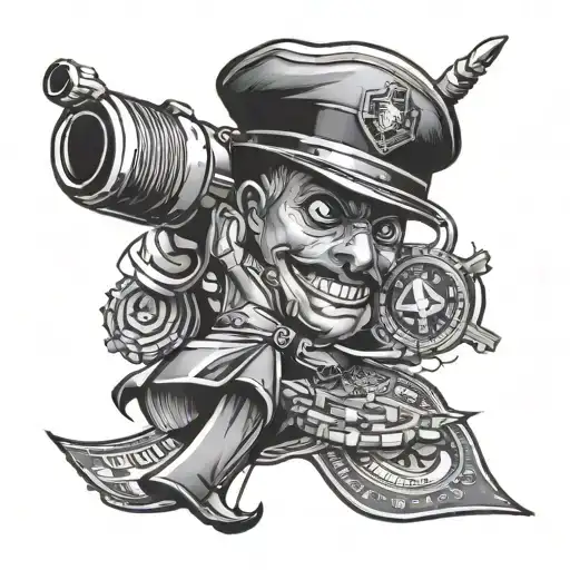 crypto money drill criminal tattoo design idea