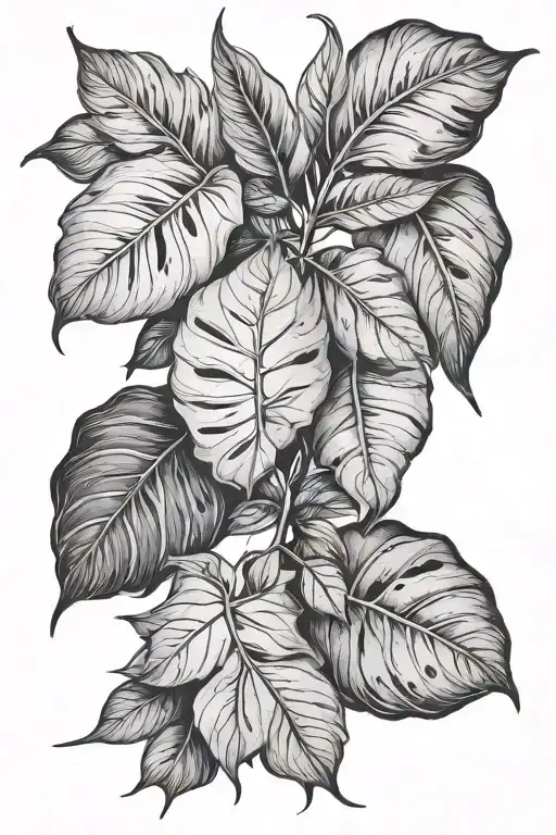Plant leaf sleeve  tattoo design tattoo design idea