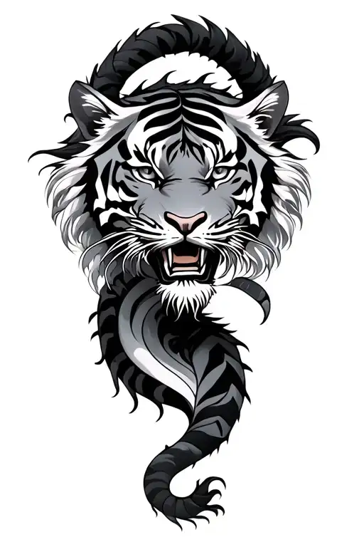 tiger and dragon tattoo design idea