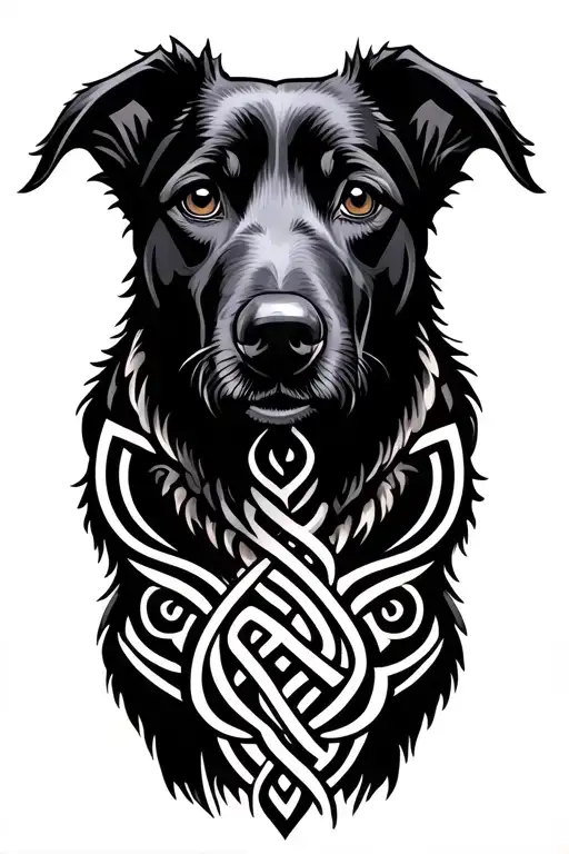 Celtic knotwork canine tattoo design idea