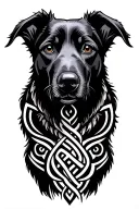 Celtic knotwork canine tattoo design idea