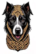 Celtic knotwork canine tattoo design idea