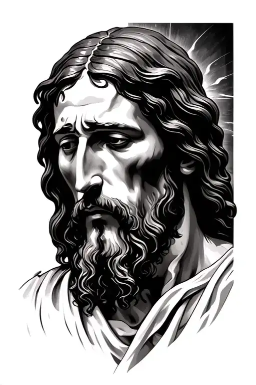 Jesus crying tattoo design idea