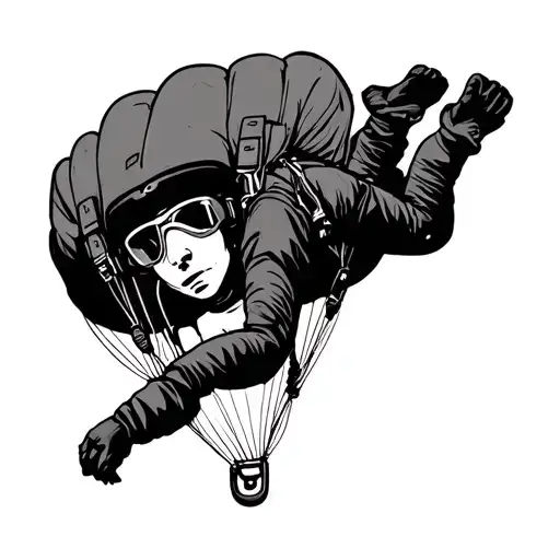 skydiving simple design tattoo design idea