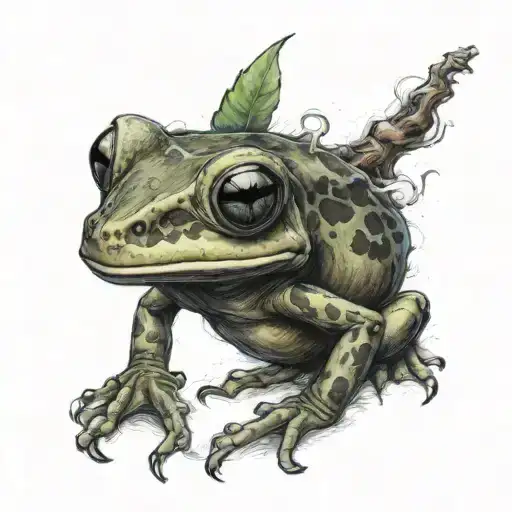 Coqui with blunt smoking  tattoo design idea