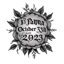 Generate me a sketch for a forearm tattoo that's for my papa with the date October 30th, 2023 in Roman numerals and has  tattoo design idea