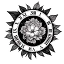 Generate me a sketch for a forearm tattoo that's for my papa with the date October 30th, 2023 in Roman numerals and has  tattoo design idea