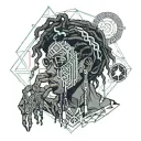 emo,depression,darkness,lonely,suicidal,sad,dark skinned male,dyed short dreads fully hiding face,teens,no tattoos,skinn tattoo design idea