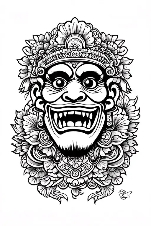 Barong Bali tattoo design idea
