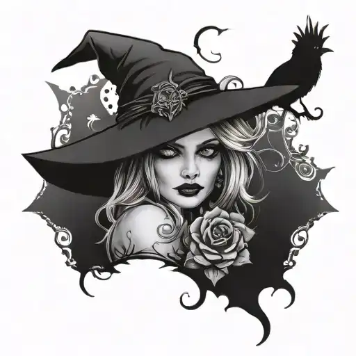 witchy spooky feminine tattoo tattoo design idea