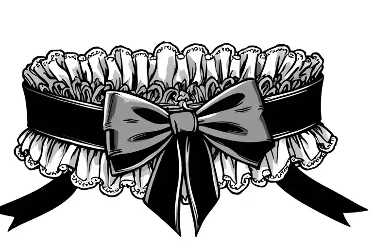 Garter strap with bow tattoo design idea