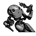 robot hooker tattoo design idea