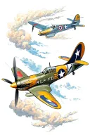 Spitfire flying tattoo design idea