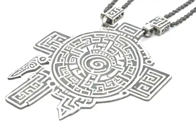 Aztec necklace with Aztec designs and pre-Hispanic culture tattoo design idea
