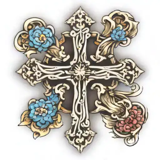 cross of lorraine tattoo design idea