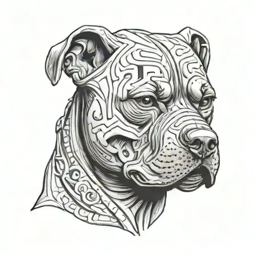 pitbull in jason mask tattoo design idea