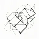 two cubes that overlap in a heart shape tattoo design idea