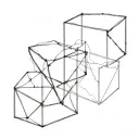 two cubes that overlap in a heart shape tattoo design idea