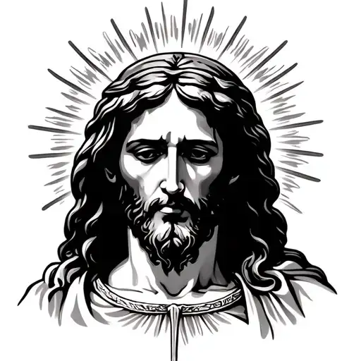 jesus praying tattoo design idea