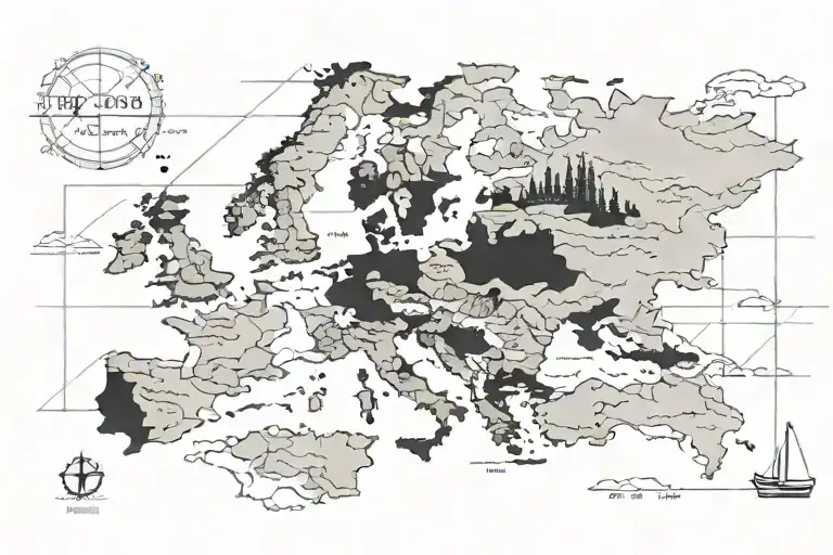 europer map tattoo tattoo design idea