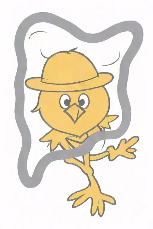 baby chick wearing cowboy hat wrapped loosely tattoo design idea