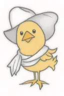 baby chick wearing cowboy hat wrapped loosely tattoo design idea