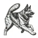 german sheppard barking dog tattoo design idea