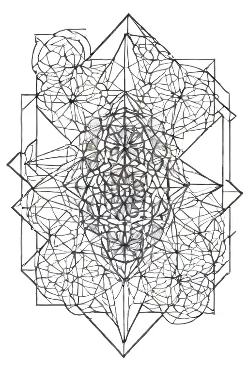 metatron's cube fleur de lys flower of life 09 tattoo design idea