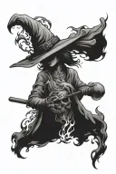 witch burning at stake tattoo design idea