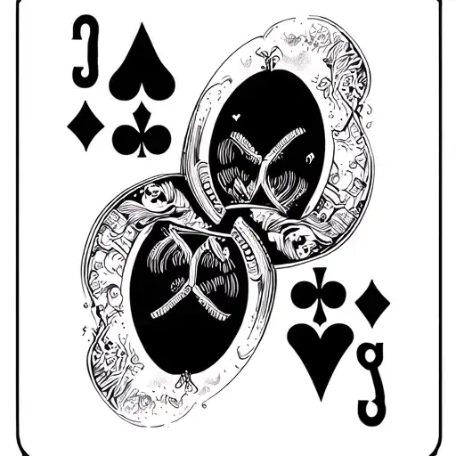 7 of spades 2 of hearts playing card tattoo design idea