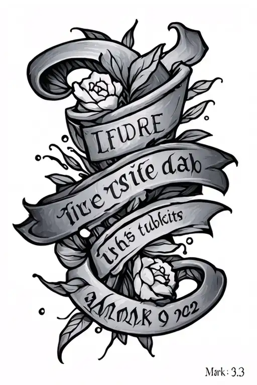 mark 9:23 written tattoo design idea