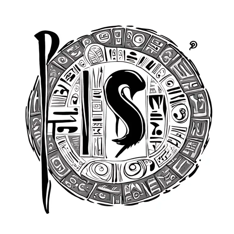 "Rickie" hieroglyphics tattoo design idea