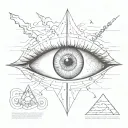 bermuda triangle eye tattoo design idea
