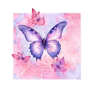 butterfly in cobweb surrounded tattoo design idea