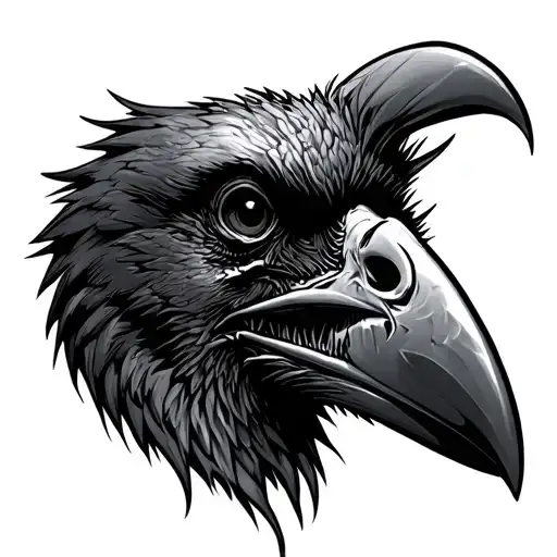 Zombie Crow Head tattoo design idea