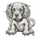 frankenweenie cocker spaniel sitting tattoo design idea